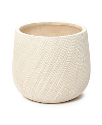 14" Dia Large Plant Pot with Drainage, Texutred Round Planter Pot for Indoor and Outdoor Plants