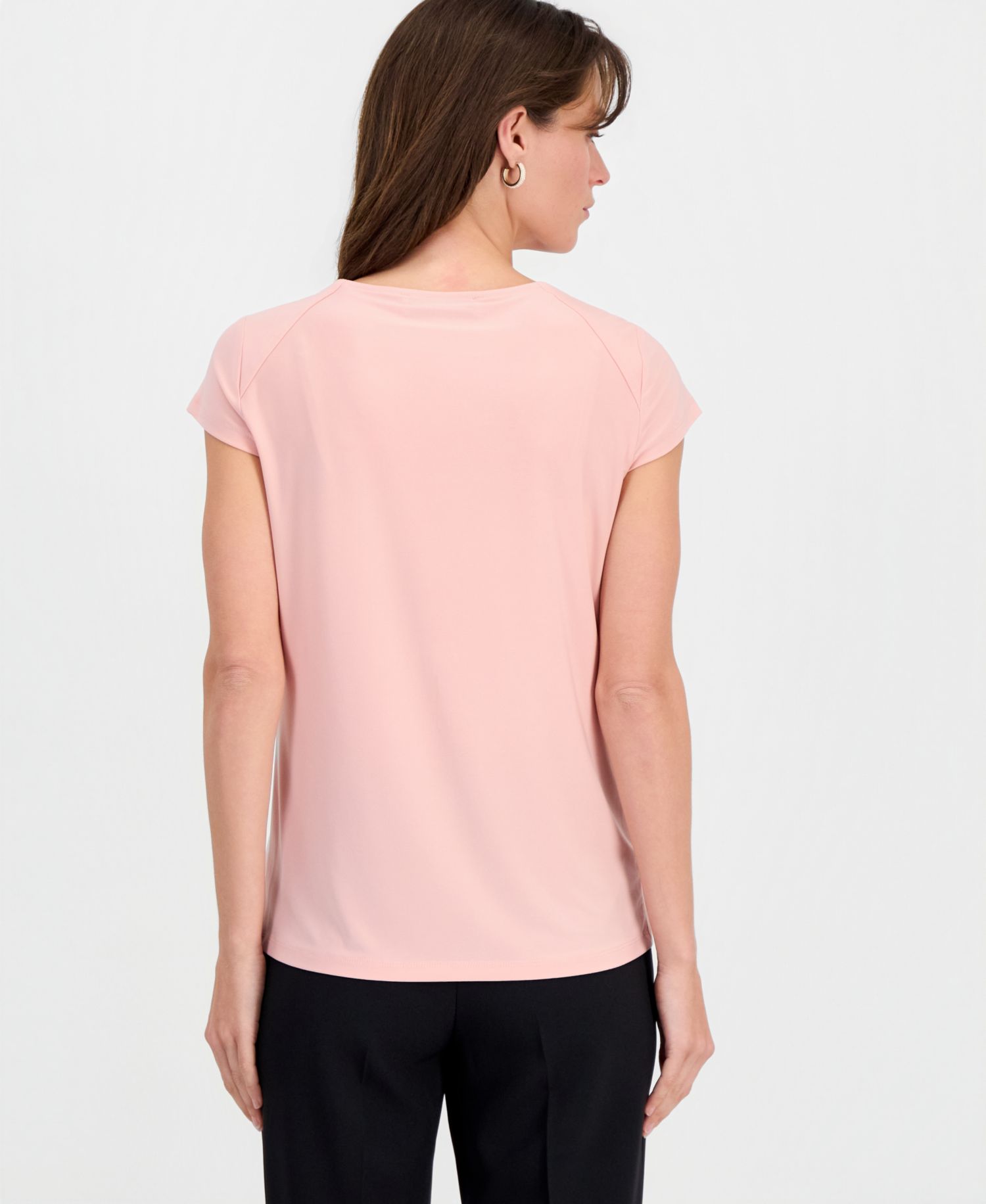 Women's Cowlneck Cap-Sleeve Top