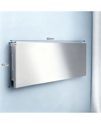 23.6x16in Stainless Steel Folding Wall Shelf Kitchen Garage Laundry Utility Room