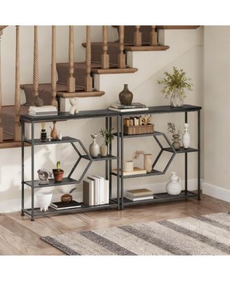 Console Table 31.5" Narrow 5-Tier Entryway Sofa Table with Storage Shelves