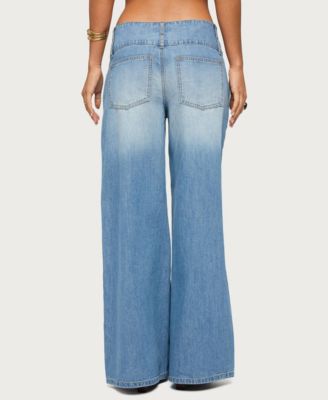 Women's Wide Waistband Low Rise Baggy Jeans