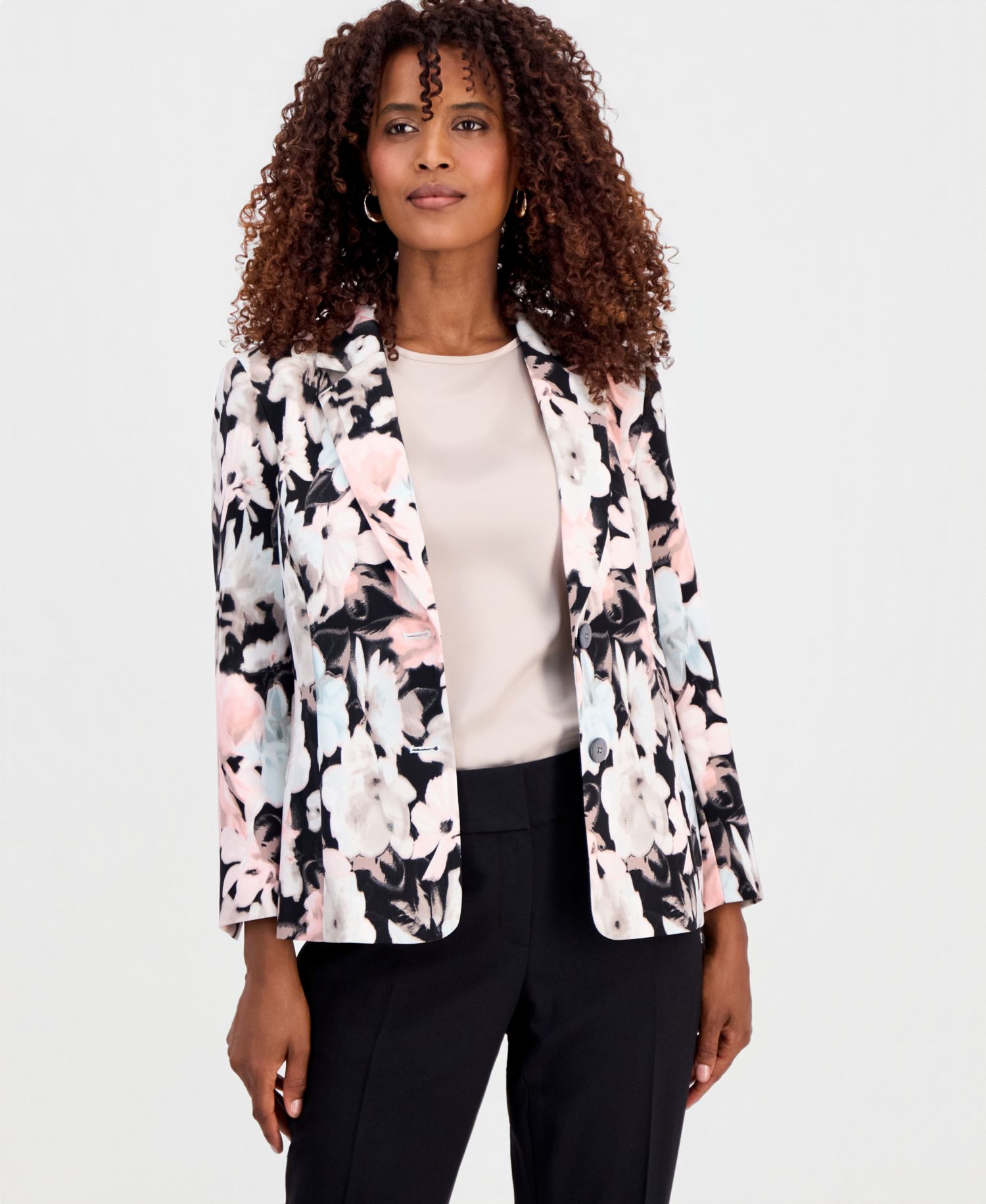 Women's Printed Two-Button Blazer