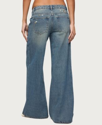Women's Mahlia Button Low Rise Baggy Jeans
