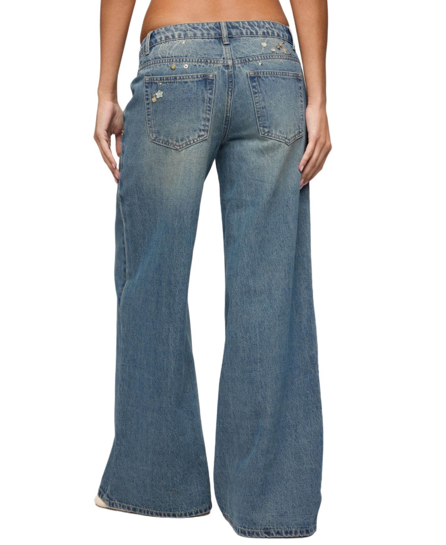 Women's Mahlia Button Low Rise Baggy Jeans