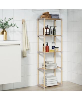 5 Tier Open Bookshelf Storage for Home Office and Bathroom