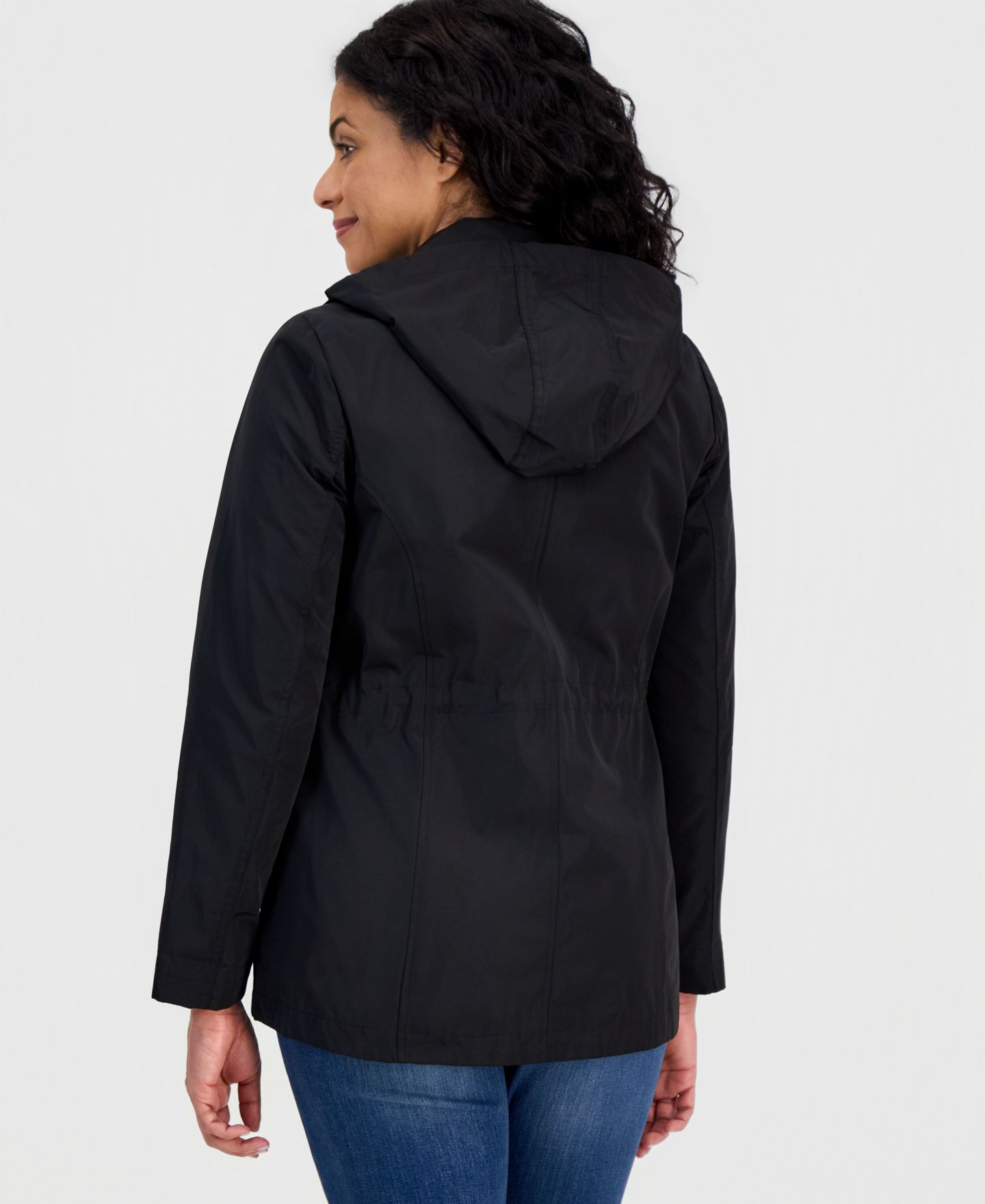 Женская куртка Style & Co Hooded Anorak, цвет: Глубокий чёрный — фото 4