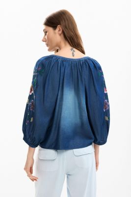 Women's Embroidered balloon blouse