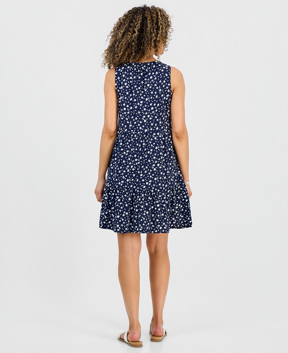 Style & Co Women's Printed Sleeveless Tiered Dress, Macy's Exclusive view 5 — MAYCSS fashion products