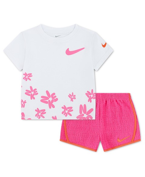 Детские Nike Girls' 4-6X Bold Play Short-Sleeve T-Shirt and Shorts, 2-Piece Set