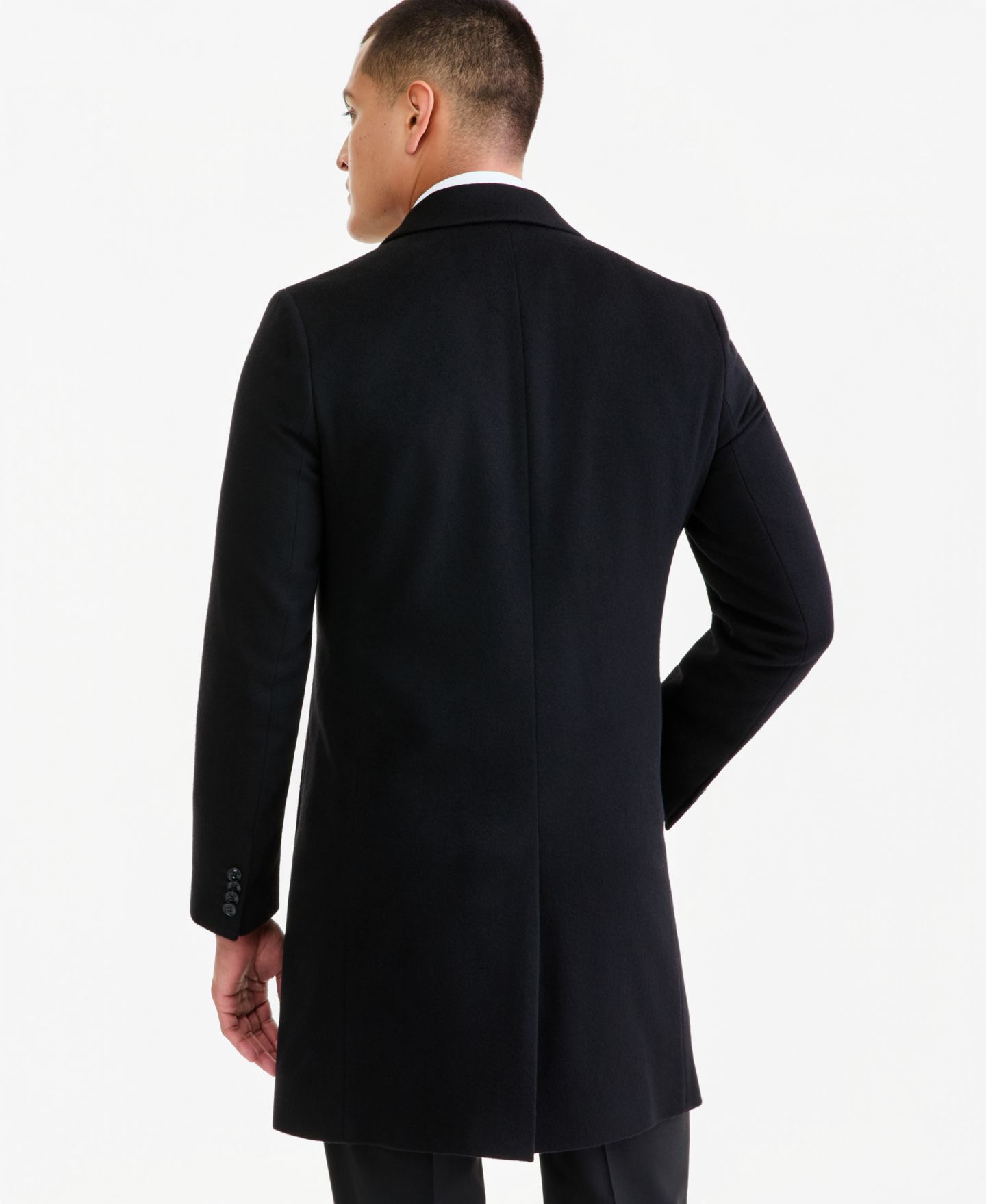 Мужское пальто Hugo Boss Regular-Fit Cashmere Overcoat, цвет: Чёрный — фото 5