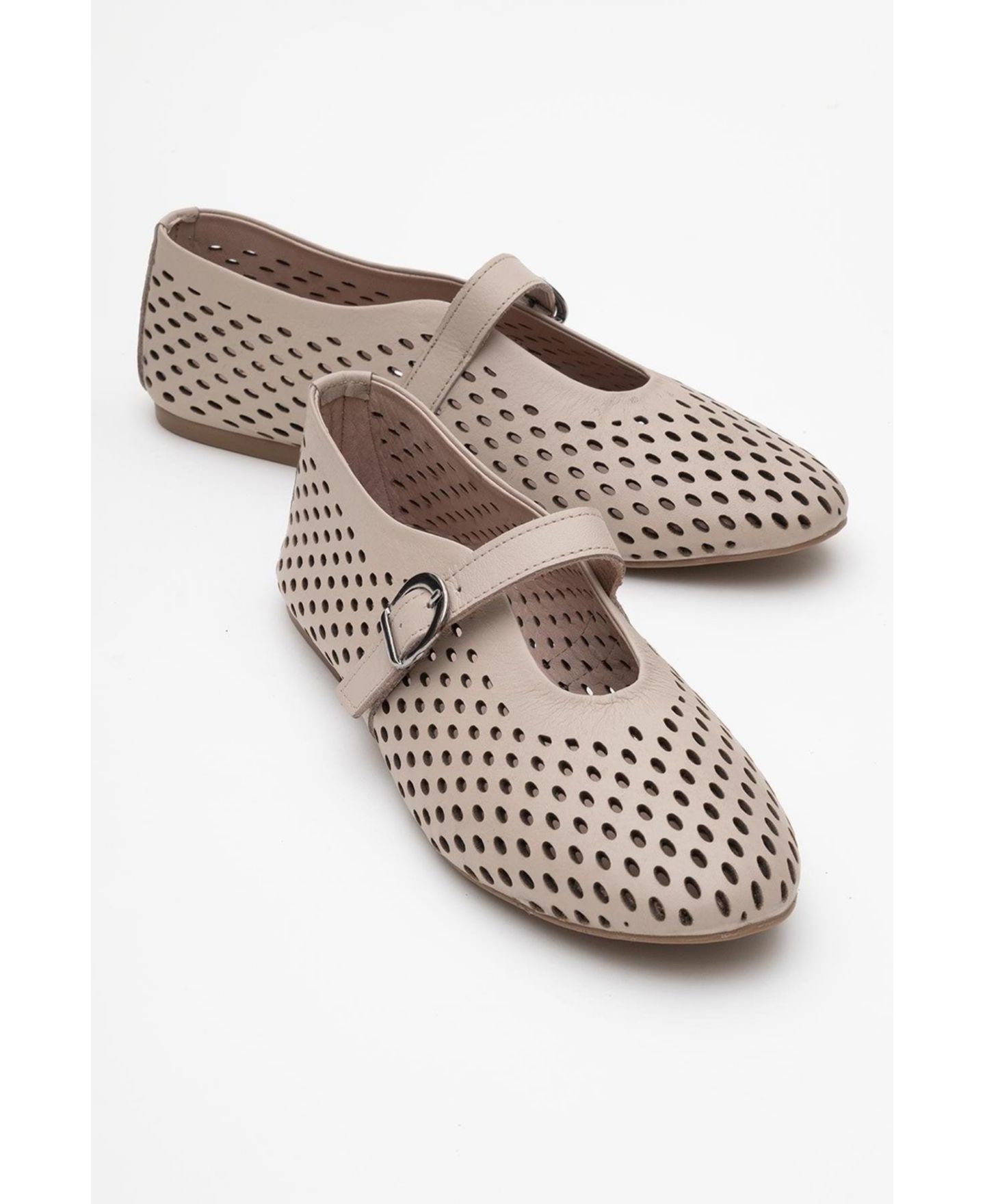 Женские кожаные балетки Forever & Always Shoes Arian, цвет: Тёмный бежевый кожаный — фото 6