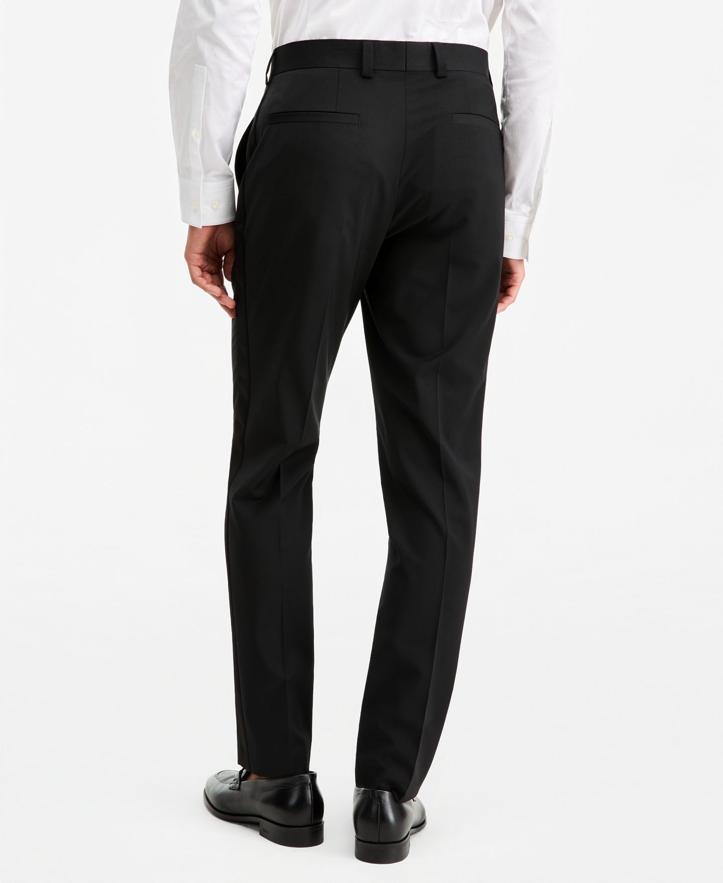 Мужские брюки Hugo Boss Modern-Fit Wool Blend Super Flex Stretch Tuxedo, цвет: Чёрный — фото 4