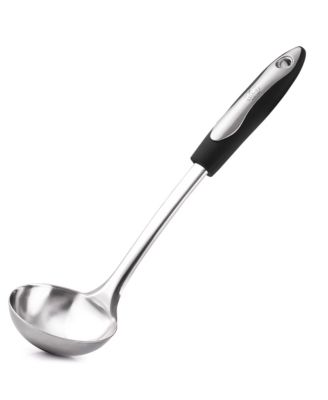 Premium 12 Inch Stainless Steel with Non-Slip Silicone Handle Soup Ladle