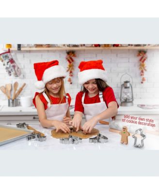 14-Pc Stainless Steel Metal Christmas Cookie Cutters with Folded Edges