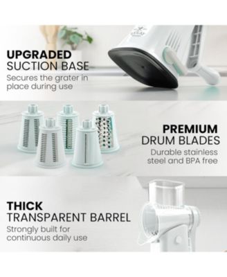 Rotary Cheese Grater with 5 Interchangeable Stainless Steel Blades