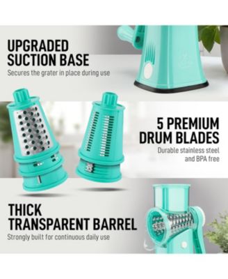 Rotary Cheese Grater with 5 Interchangeable Stainless Steel Blades
