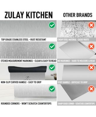 Premium Multi-purpose Stainless Steel Bench Scraper & Chopper