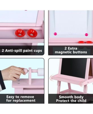 Art Easel for Kids, 3 in 1 Toddler Easel w/Whiteboard, Chalkboard and Paper Roll