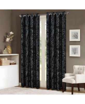Brighton Foil Jacquard Polyester Window Curtain Grommet Panel 52" x 84"