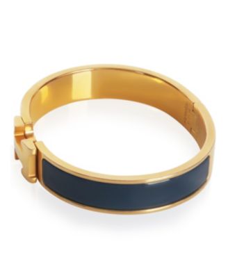 Pre-Owned HERMES Gold-Plated  Clic H In Ultramarine Bracelet