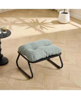 Reclining Sling Lounge Chair with Thick Padded Cushion and Foot Stool, Perfect for Home Living Room & Reading Space