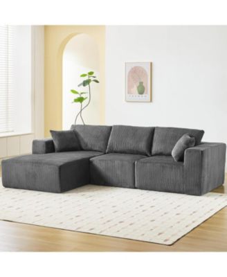 108" Cloud Sectional Sofa with Chaise, Modular Deep Seat Couch, Upholstered, No Assembly