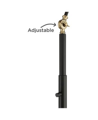 Wray Mid Century Modern 61" Tall Standing Floor Lamps Set of 2 Lights Adjustable Metal Antique Brass Finish