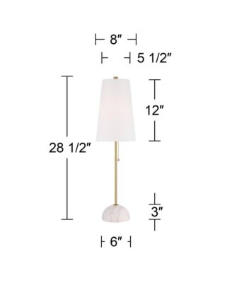 Paige 28 1/2" Tall Skinny Buffet Console End Table Lamp Pull Chain Gold Brass Finish Metal Marble Living Room