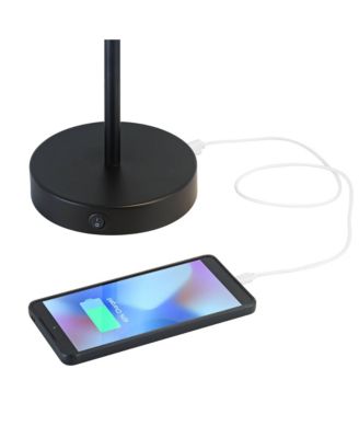 Piper High Gooseneck Small Modern Desk Lamps Set of 2 USB Port Metal Home Office Living Room Charging