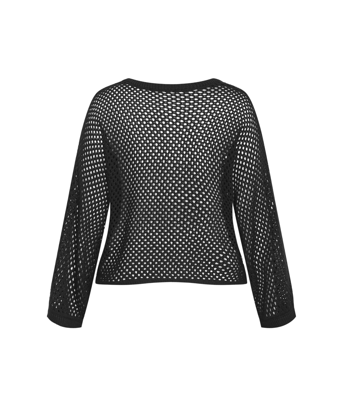 City Chic Women's Crochet Knit Long Sleeve Top