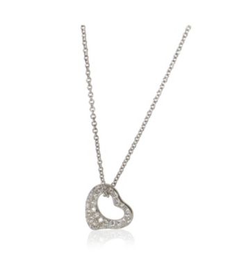 Platinum Diamond Elsa Peretti Open Heart Pendant