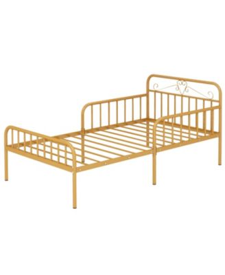 Bed Frame with Headboard and Safety Side Guardrails