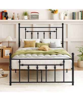 Heavy-duty Metal Bed Frame with Headboard