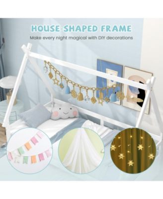 House Bed with Trundle and Safety Guardrail