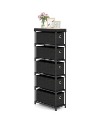Narrow Five Drawer Dresser Slim Storage Tower