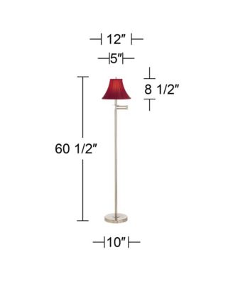 Modern Swing Arm Floor Lamp Tall Brushed Nickel for Living Room Reading Bedroom Office