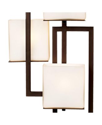 24" High Geometric Small Modern Table Lamps Set of 2  Roman Bronze Finish Metal Living Room Bedroom