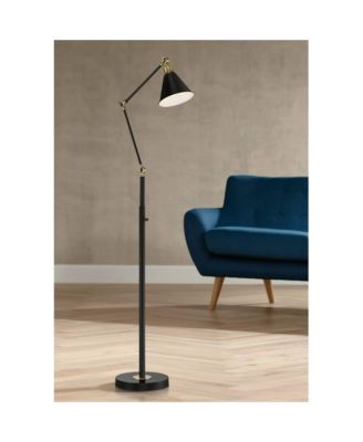 Modern Adjustable Floor Lamp with USB Charging Port 61" Tall Brass Living Room Reading