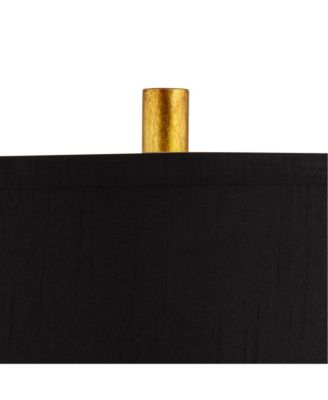 Athena 35 1/2" Tall Sculptural Large Modern End Table Lamps Set of 2 Pull Chain Gold Leaf Living Room Bedroom Shade