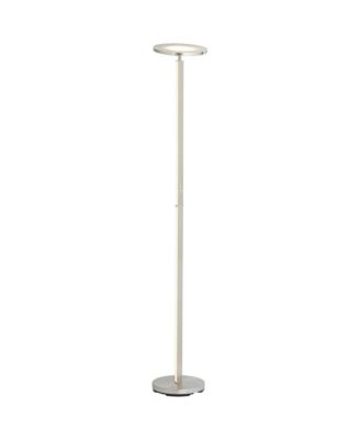 Aventura Modern 75 3/4" Tall Standing Floor Lamp Torchiere LED Metal Satin Nickel Finish