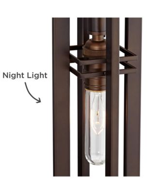 28" Tall Industrial Table Lamp, USB Charging Port and Nightlight