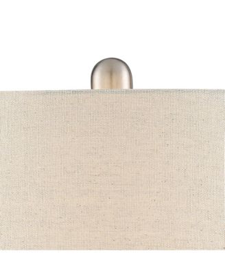 Modern Table Lamp with USB Charging Port 24 3/4" High Sea Foam Ceramic Oatmeal Drum Shade for Living Room Desk Bedroom