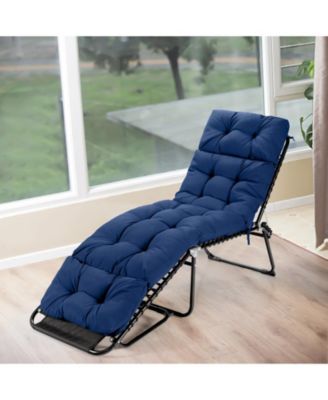 Outdoor Lounge Chaise Cushion with String Ties for Garden Poolside