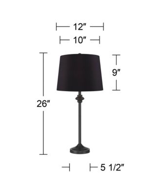 Lynn Modern Industrial Buffet Table Lamps 26" High Set of 2 Metal Faux Drum Shade for Bedroom Living Room Bedside
