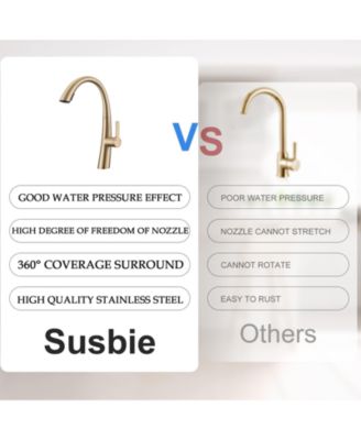 Single Handle Stainless Steel Pull Out Kitchen Faucet