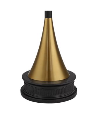 Piazza Modern Torchiere Floor Lamp with Riser 77" Tall Brass Metal Glass Shade for Living Room Bedroom Office House