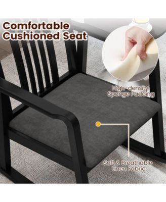 Rocking Chair with Slatted Back and Curved Armrests