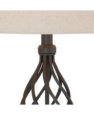 Annie 28" Tall Modern Industrial Table Lamps with Iron Construction and Tabletop Dimmers, Set of 2