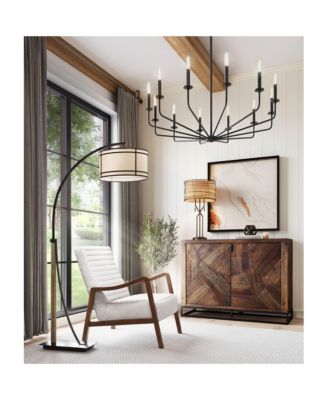 Marlowe 28.75" Tall Industrial Table Lamp with USB Charging Port and Double Shade