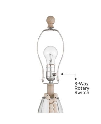 Tibet 27" Tall Modern Coastal 3-Way Table Lamps Set of 2 Clear Glass Living Room Bedroom Bedside Nightstand